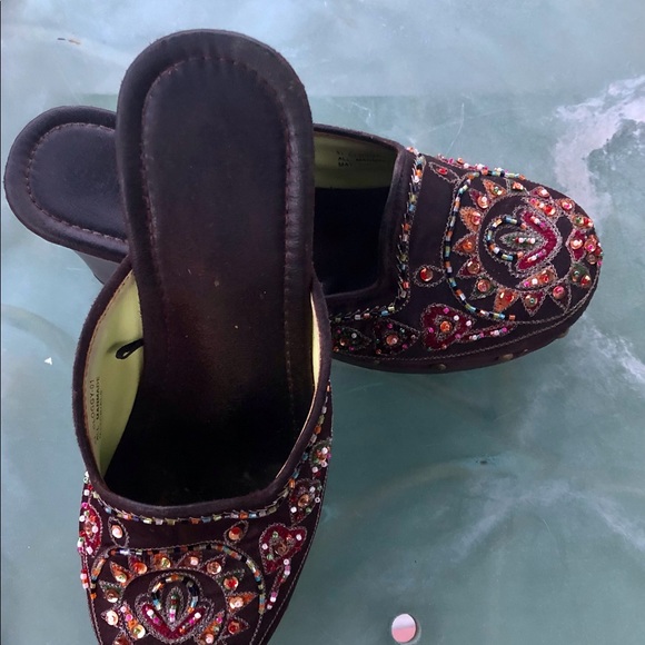 Clogs, bamboo, decorated with sequin - Picture 3 of 7